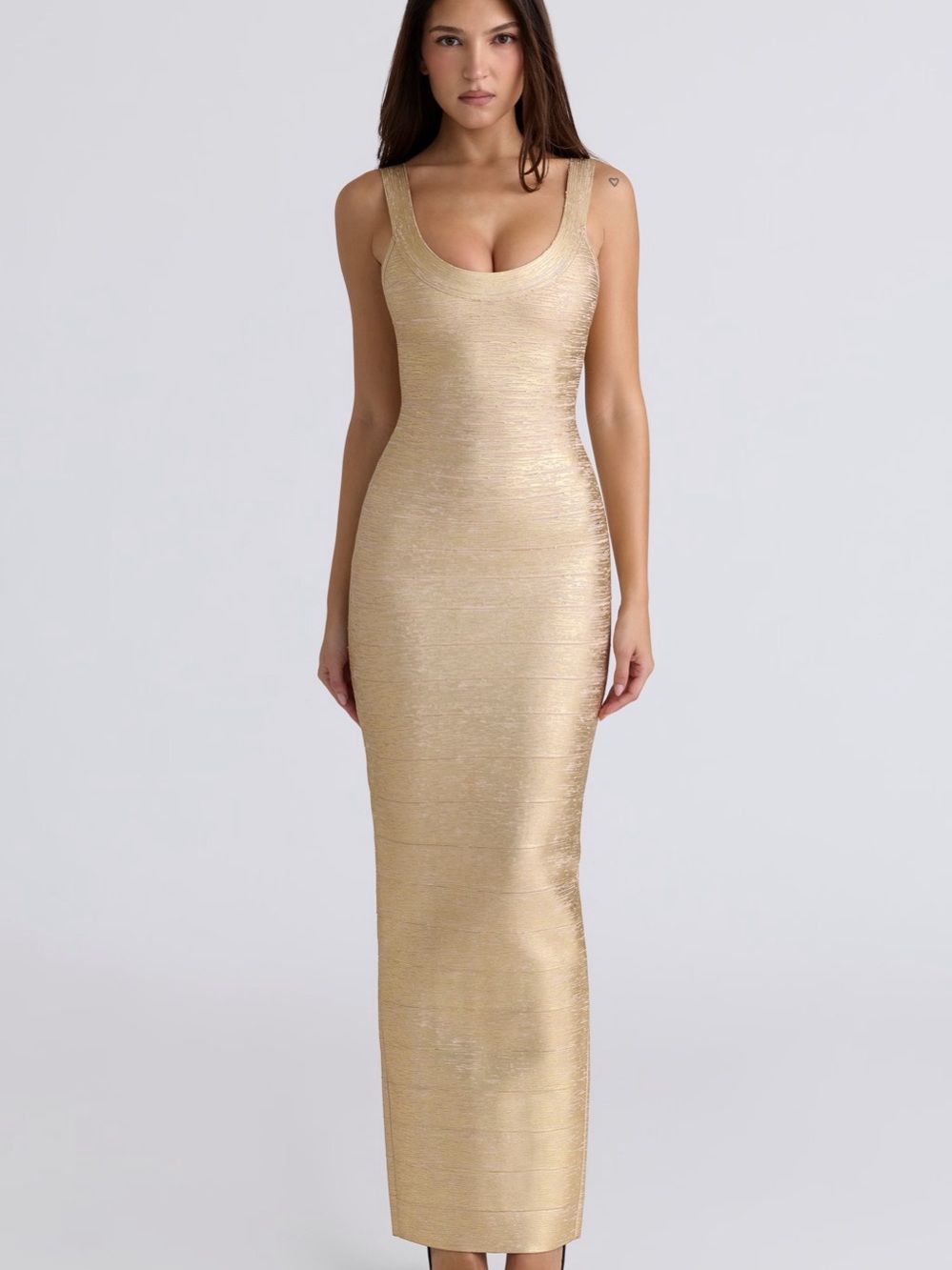 House of CB Gold Maxi Bandage Dress